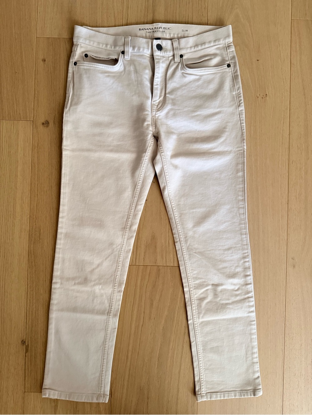 Banana Republic Traveler Slim Men’s Cream Pants 31x30